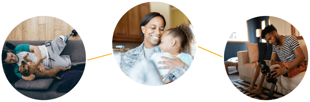 An assortment of veterans in different scenarios.