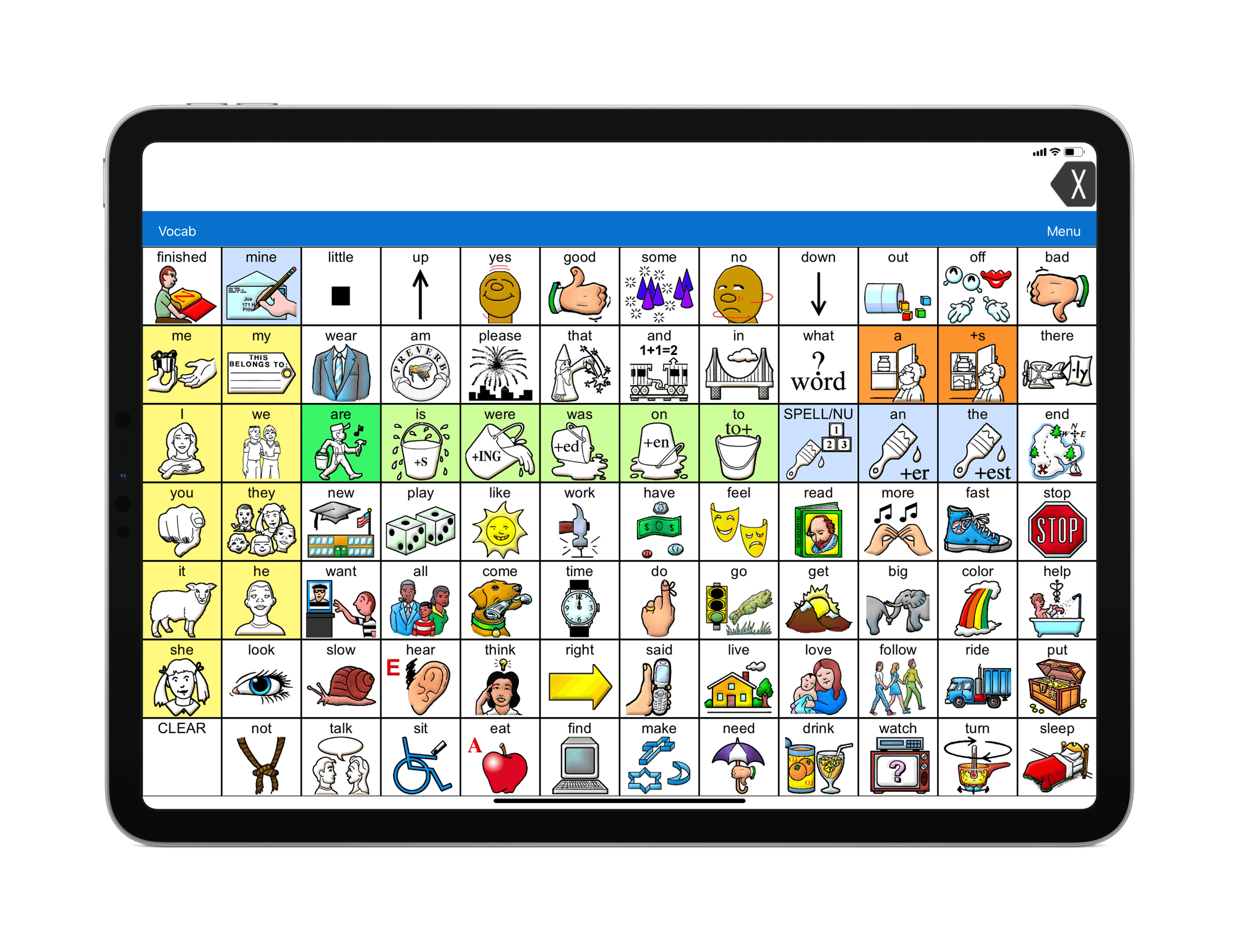 A screenshot of the iPad displaying the LAMP for Words Life app.